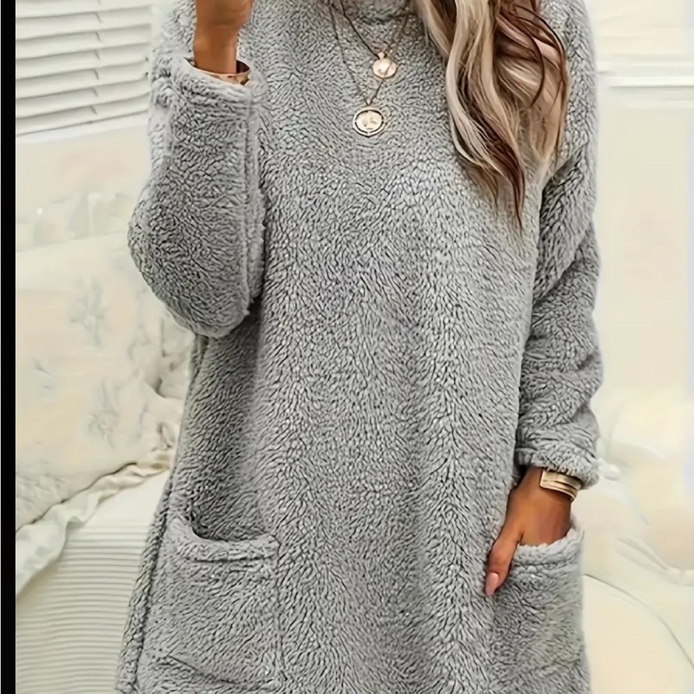 Cozy Gray Fleece Pullover - Picture 5 of 8